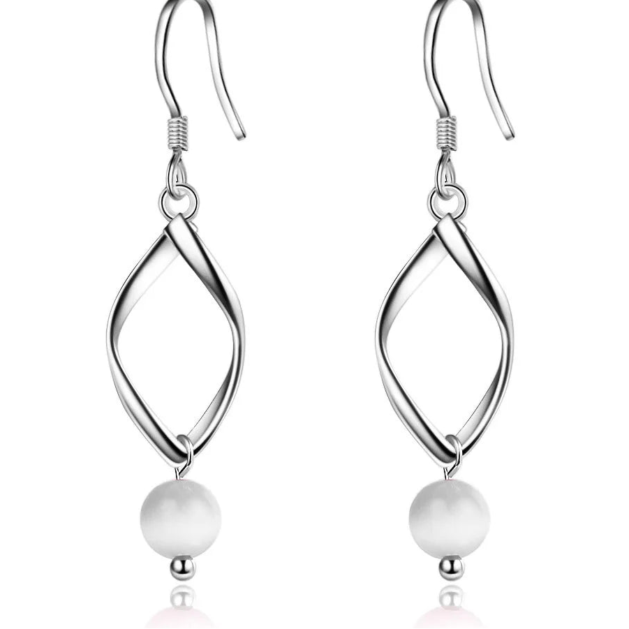 925 Sterling Silver Leaf Dangle Earrings for Women