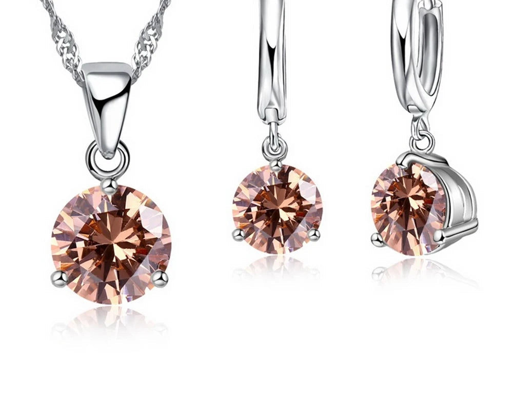 925 Silver Classic Crystal Jewelry Set