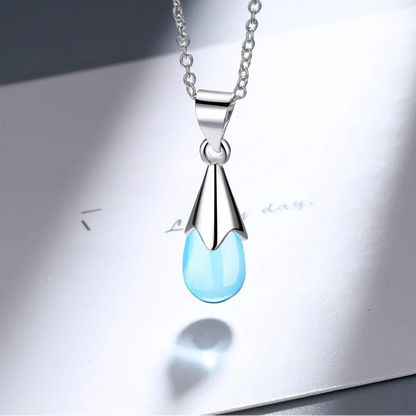 925 Sterling Silver Sky Blue Pendant Necklace for Women