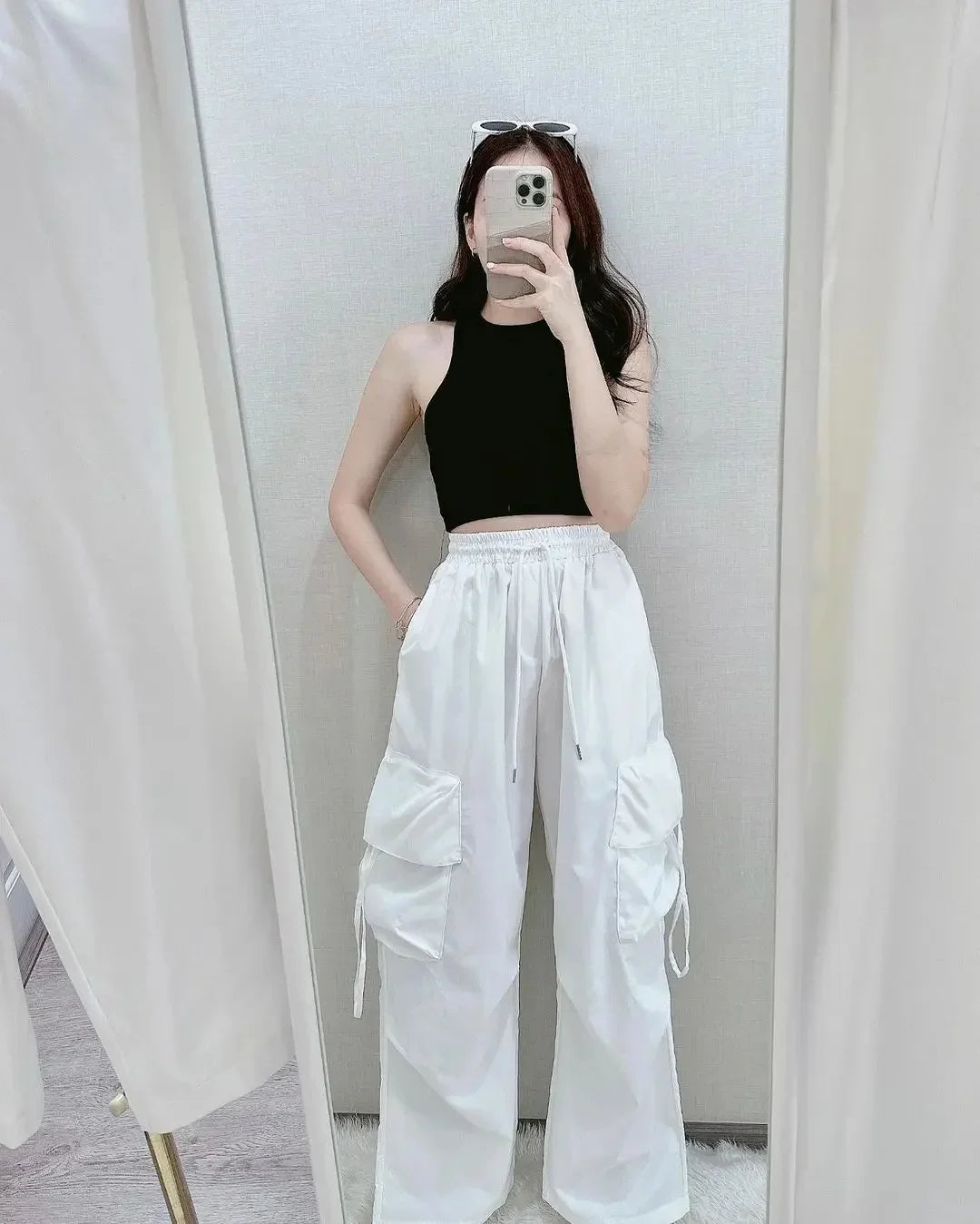 High-Waisted Straight-Leg Pants