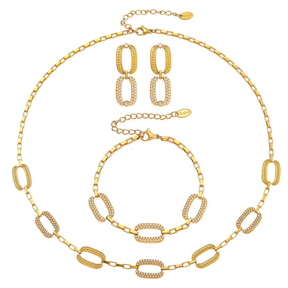 Gold Stainless Steel Jewelry Set for Women