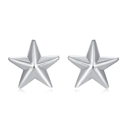 JEW010ER      Authentic 925 Sterling Silver Star Stud Earrings - Klixstore
