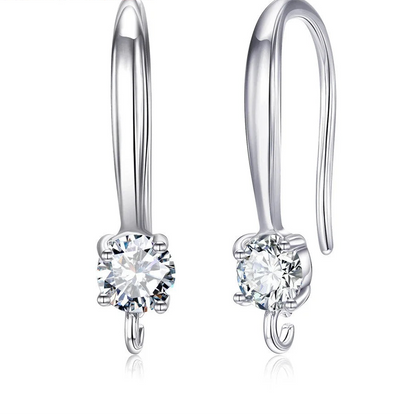 925 Sterling Silver Geometric CZ Dangle Earrings for Women