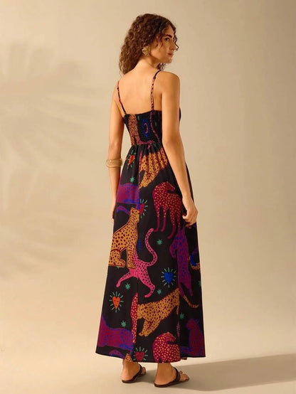 Bohemian Ruffle Sleeveless Mini Dress