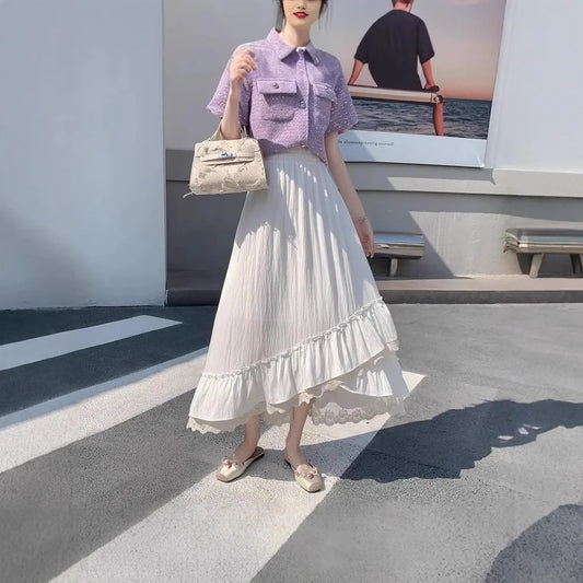 Ankle-length Skirts Women College Style