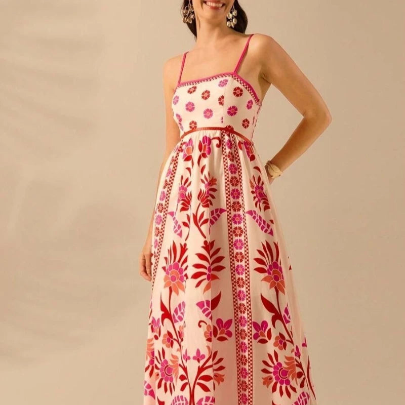 Bohemian Ruffle Sleeveless Mini Dress