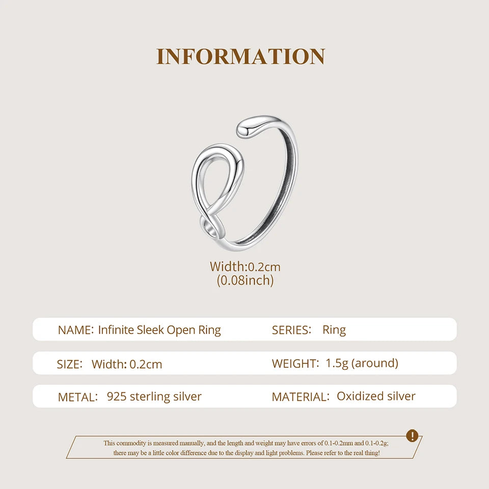 Silver Infinite Sleek Open Ring
