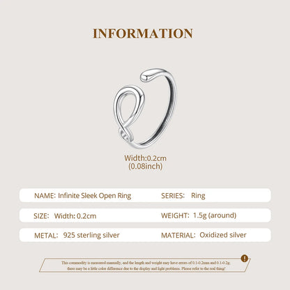 Silver Infinite Sleek Open Ring