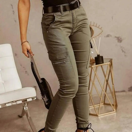 Low Waist Slim Cargo Pants for Women