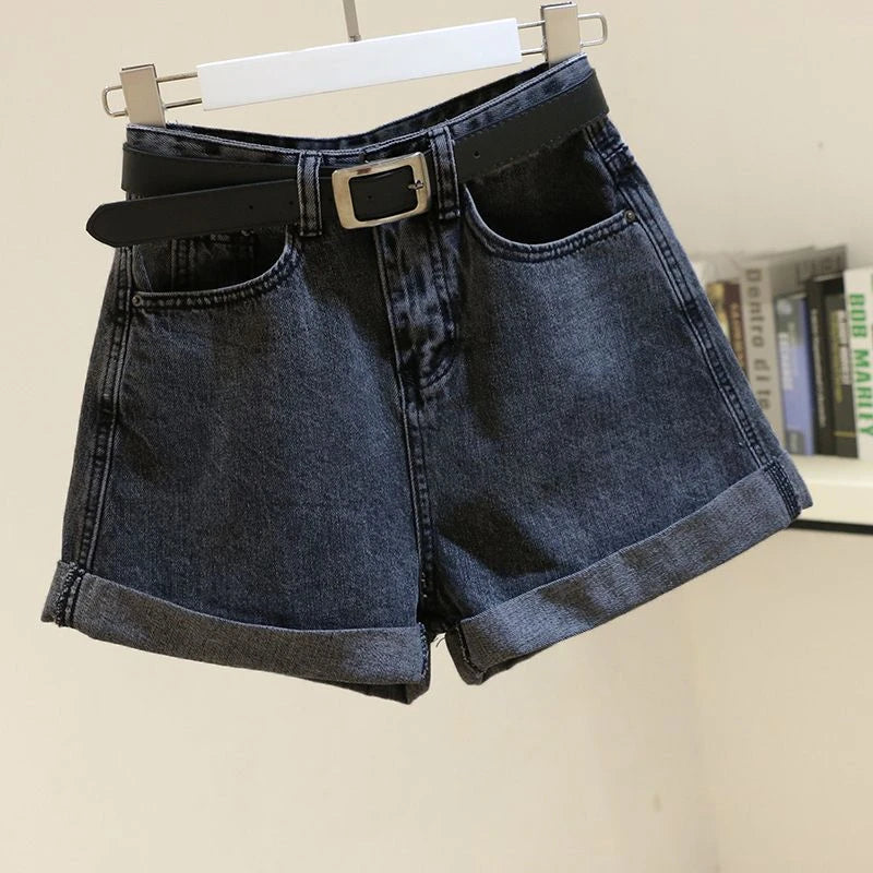 Loose Wide Leg Denim Shorts for Women