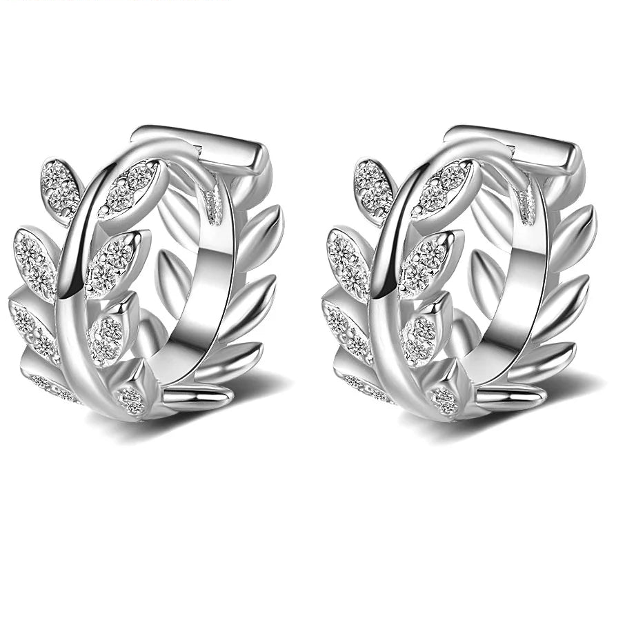 925 Sterling Silver Tree Branch Hoop Earrings for Women
