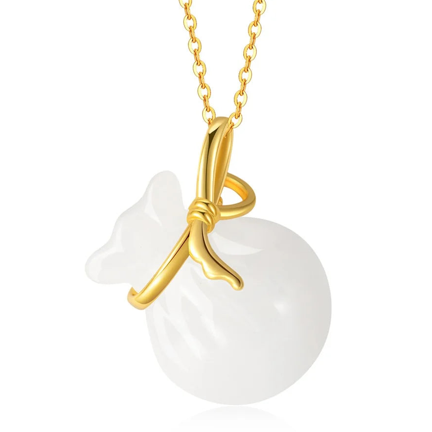 925 Sterling Silver Lucky Bag Pendant Necklace for Women