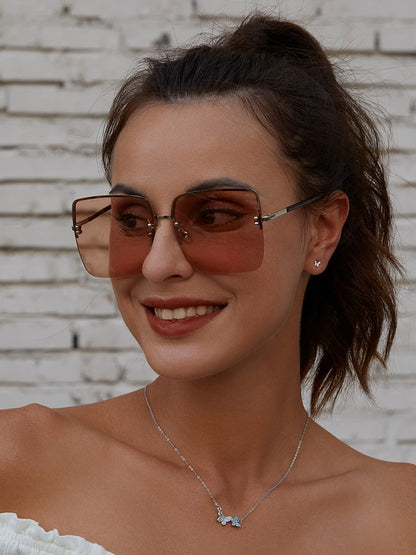 Blue Zircon Butterfly Necklace