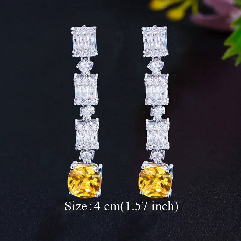 Water Drop CZ Silver Earrings