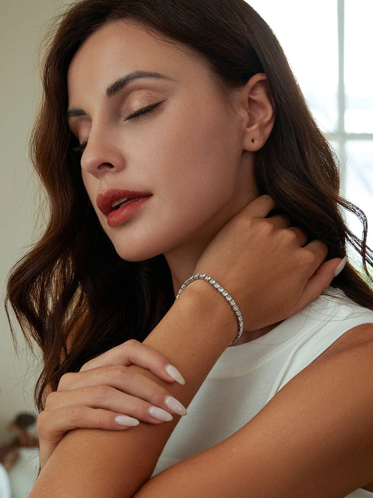 Platinum Plated Multicolor Tennis Bracelet