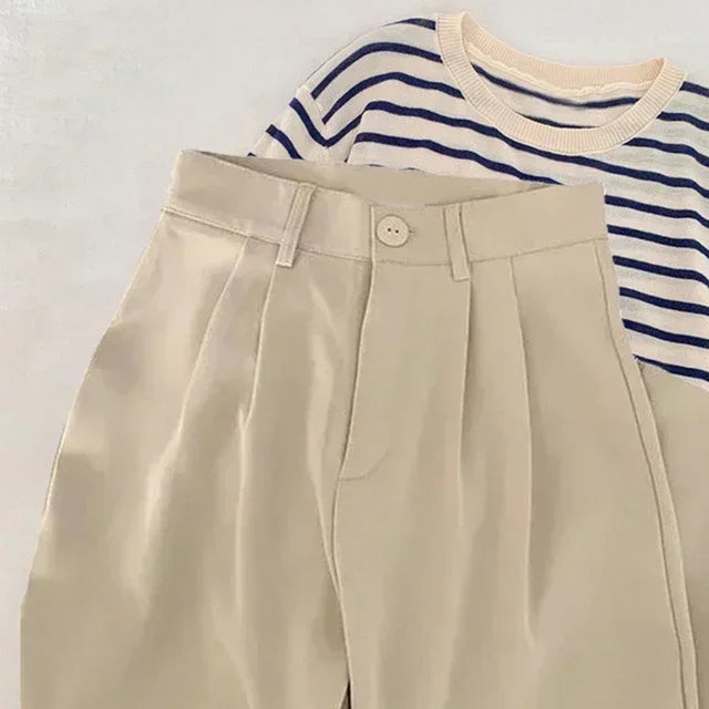 Suit Pants High Waist Straight