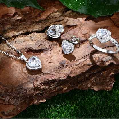 925 Silver Love Heart Jewelry Set