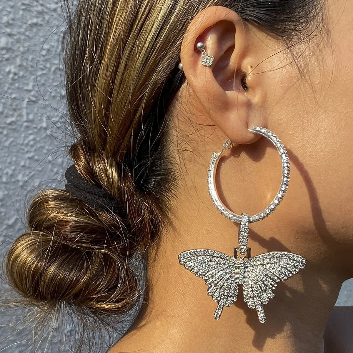Green Zircon Butterfly Earrings