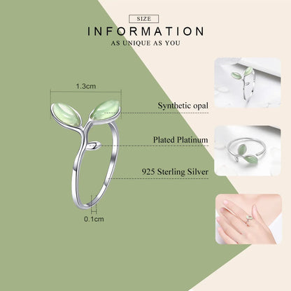 JEW027R   
 925 Sterling Silver Hope Green Tree Leaves Tree Buds - Klixstore