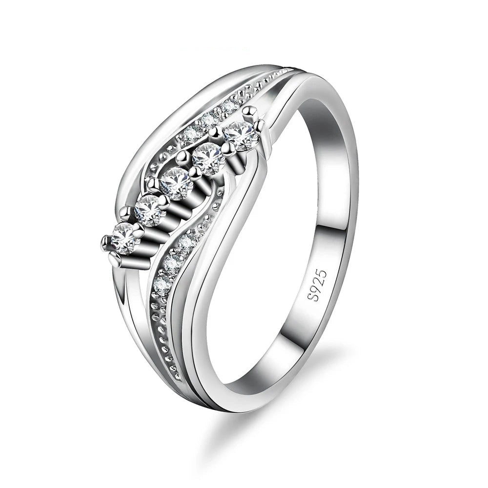 925 Sterling Silver CZ Bridal Ring for Women