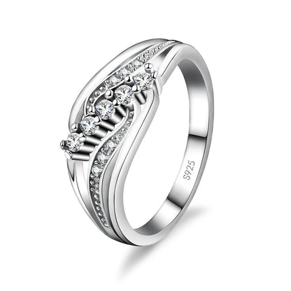 925 Sterling Silver CZ Bridal Ring for Women