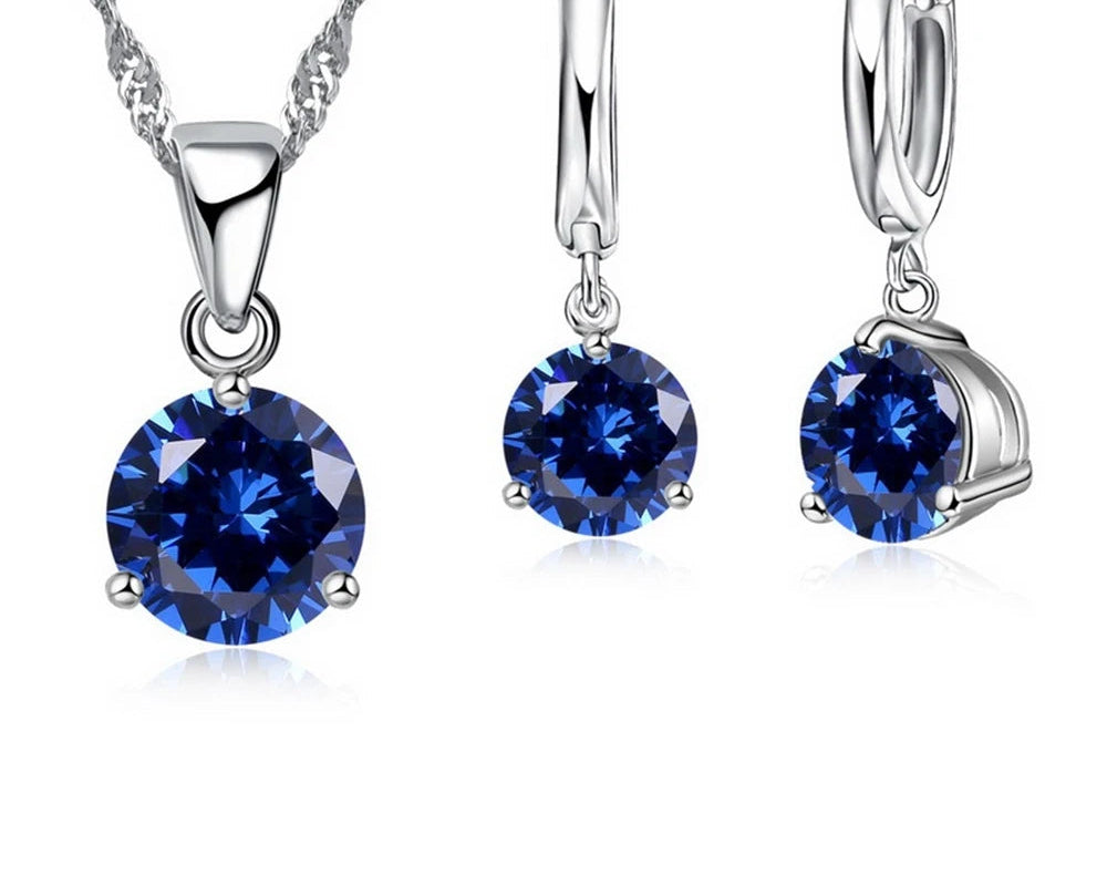 925 Silver Classic Crystal Jewelry Set