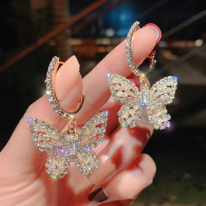 Green Zircon Butterfly Earrings