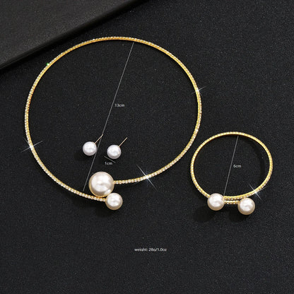 Pearl Rhinestone Bridal Jewelry Set