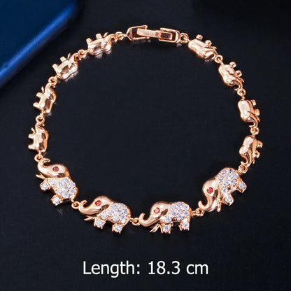 Elephant Charm Link Bracelet