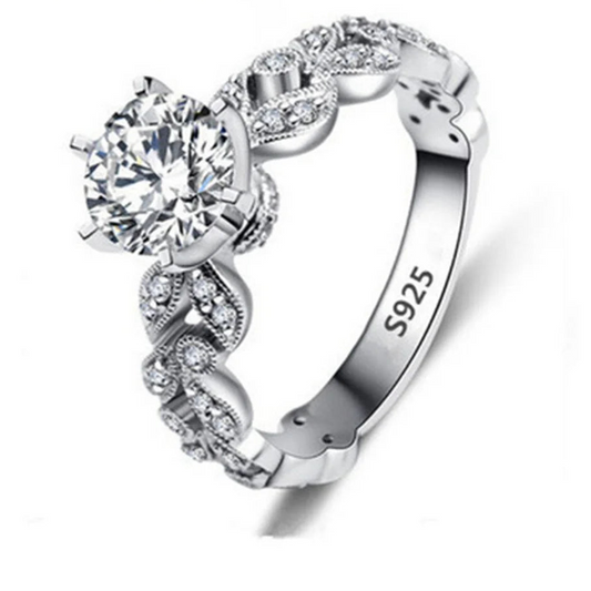 925 Sterling Silver Luxury Zircon Ring for Women