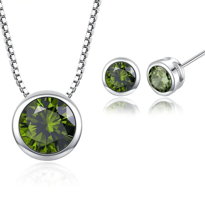 Elegant Pendant & Stud Earrings in 9 Vibrant Colors