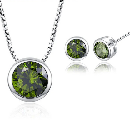 Elegant Pendant & Stud Earrings in 9 Vibrant Colors