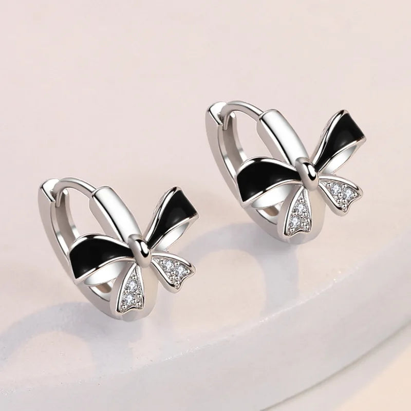 925 Sterling Silver Original Charm Double Hoop Earrings