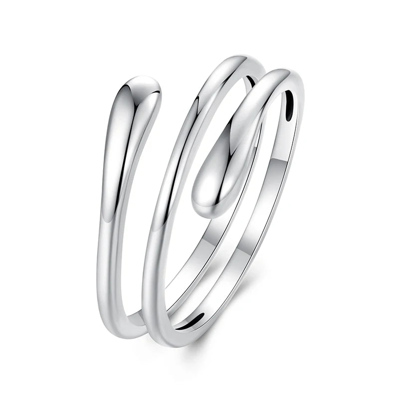 JEW032R       
Solid 925 Sterling Silver Twist Eternity Band, Teardrop Chunky - Klixstore