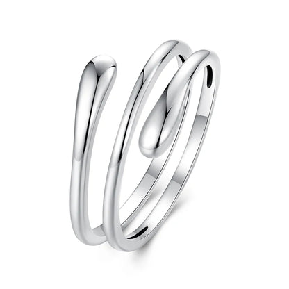 JEW032R       
Solid 925 Sterling Silver Twist Eternity Band, Teardrop Chunky - Klixstore