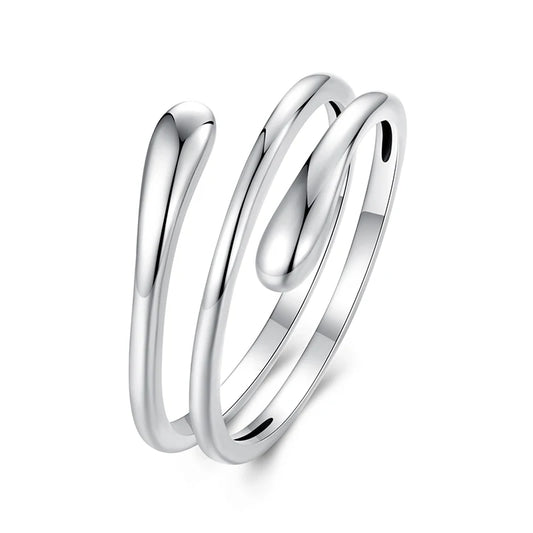 JEW032R       
Solid 925 Sterling Silver Twist Eternity Band, Teardrop Chunky - Klixstore