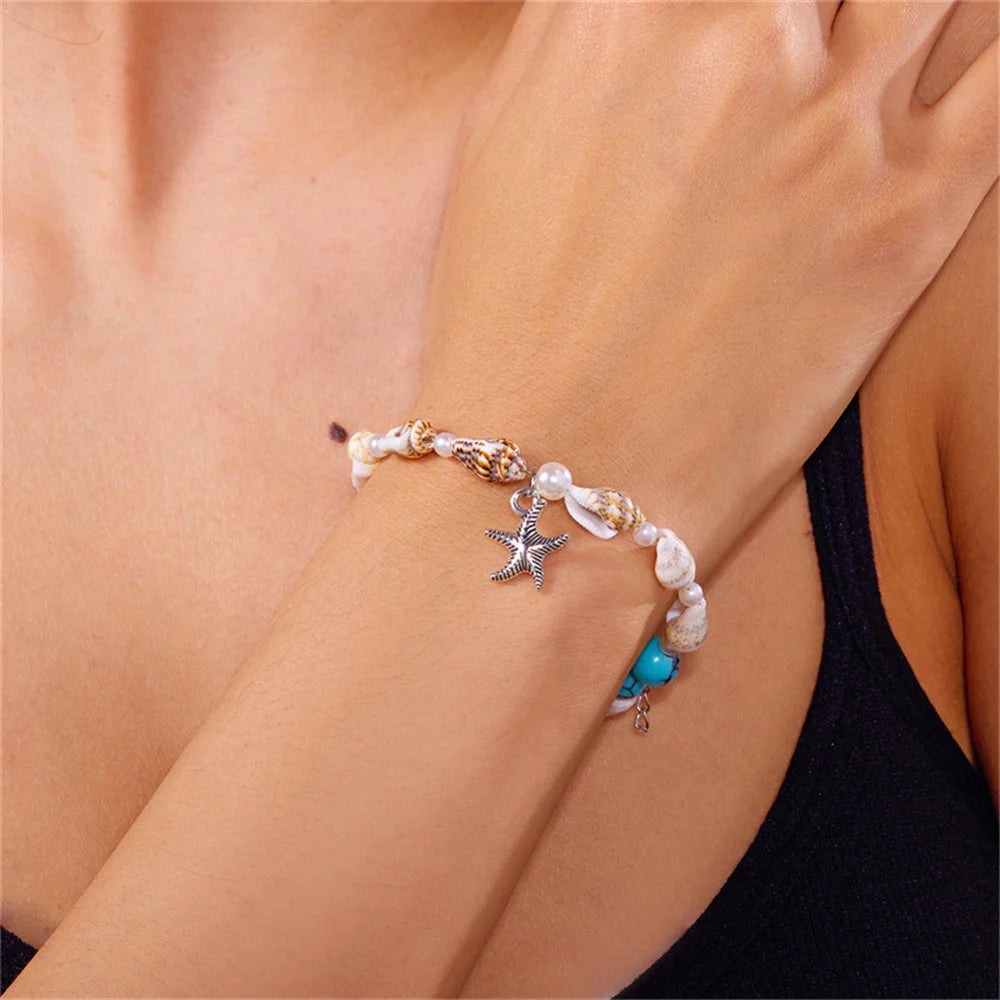 Shell Beads Dolphin Starfish Bracelet