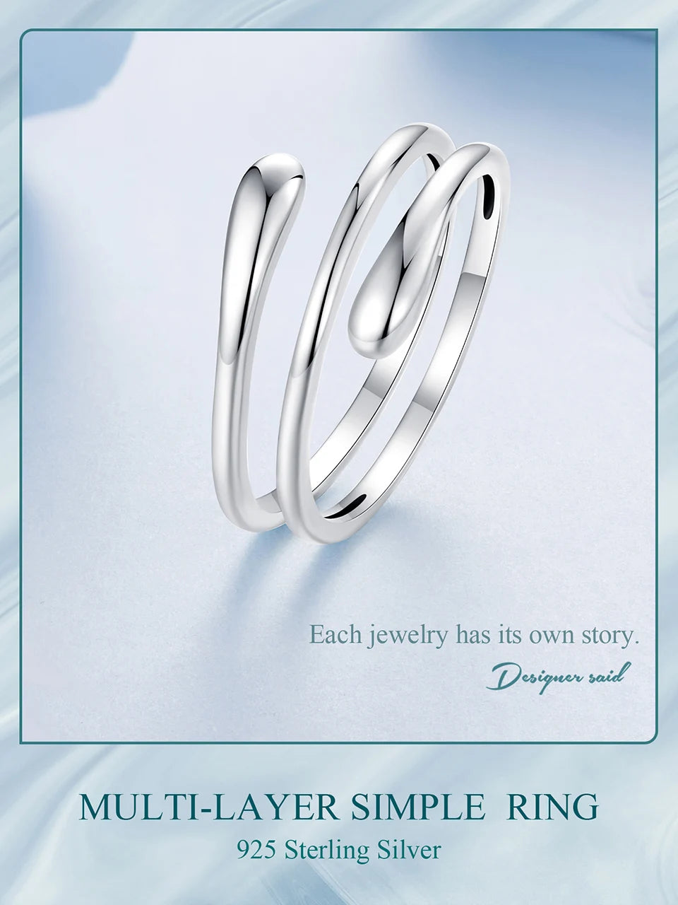 JEW032R       
Solid 925 Sterling Silver Twist Eternity Band, Teardrop Chunky - Klixstore