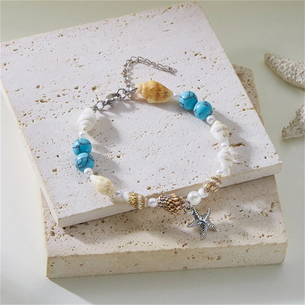 Shell Beads Dolphin Starfish Bracelet