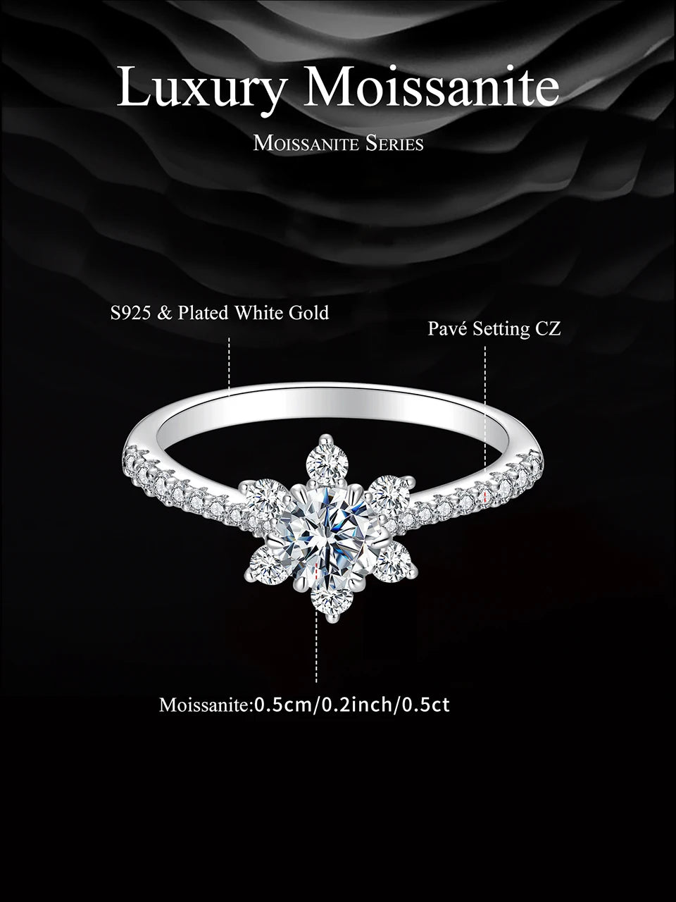 Round Cut Moissanite Wedding Ring