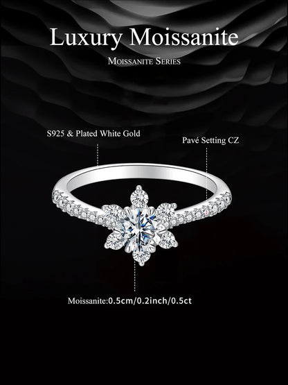Round Cut Moissanite Wedding Ring