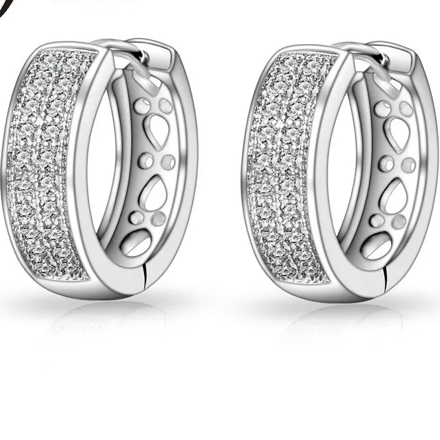 925 Sterling Silver Elegant Hoop Earrings for Women