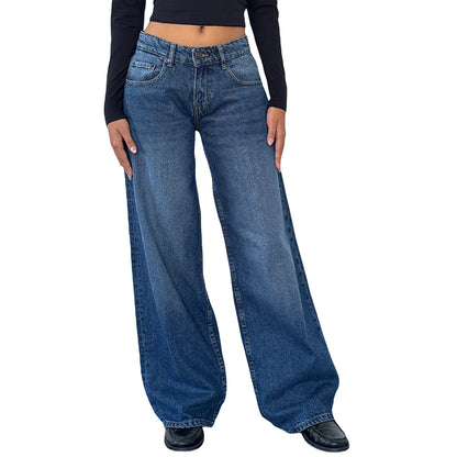 Women’s Loose Wide Leg Cargo Denim Pants 2025