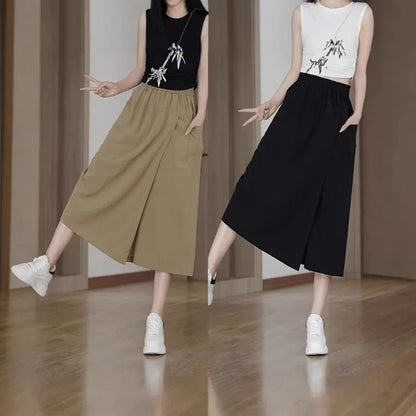 High Waist 7-Point Wide Leg Pants for Women