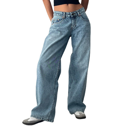 Women’s Loose Wide Leg Cargo Denim Pants 2025