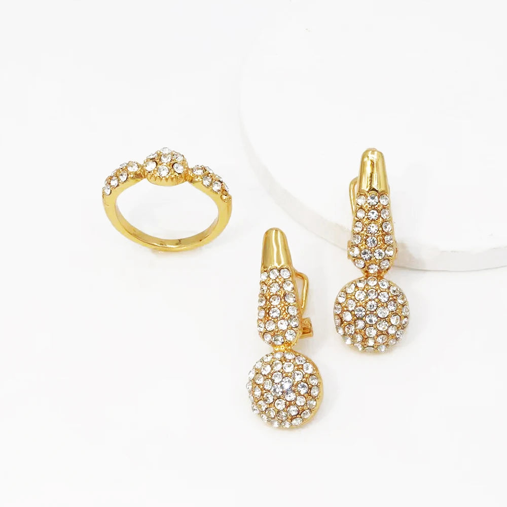 18K Gold Plated Leaf Bridal Jewelry Set