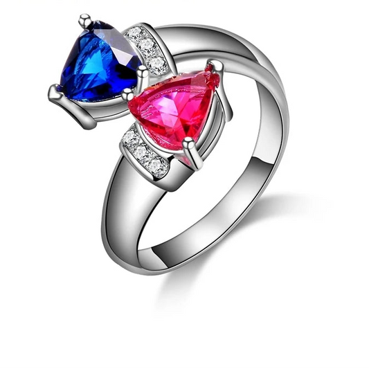  Blue Rose  Ring  Bridal Wedding Engagement Jewelry