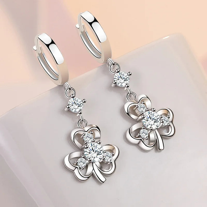 925 Sterling Silver Original Charm Double Hoop Earrings