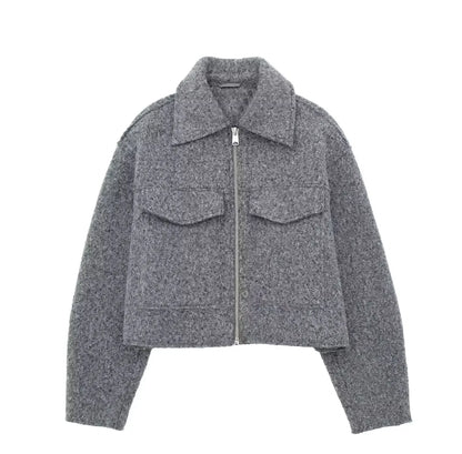 Winter Tweed Fleece Jacket for Women