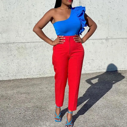 High Waist Slim Office Pencil Pants for Women